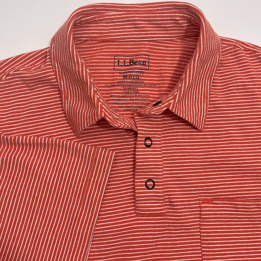 LL Bean Allagash Pima Cotton Blend Polo, M
